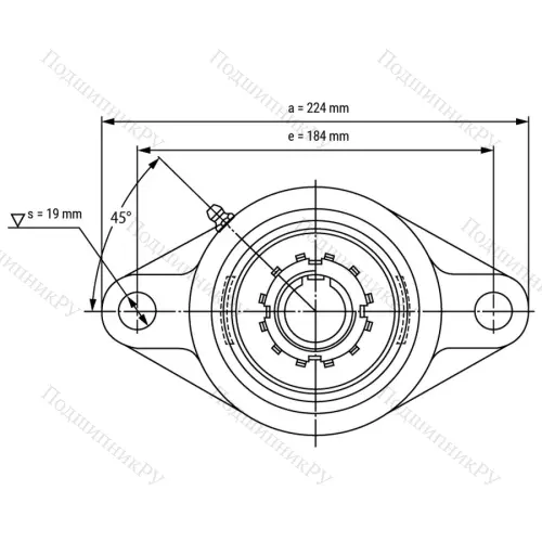 Подшипниковый узел UKFL 211+H 2311 - Вал: 50 мм от производителя  LPZ