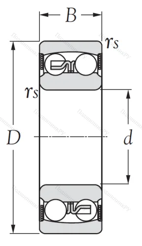 Двухрядный шариковый подшипник 2202 2RS от производителя  KSM