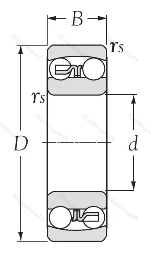 Двухрядный шариковый подшипник 1206 от производителя  KSM