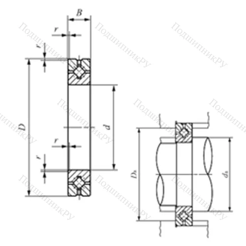 Подшипник роликовый упорно-радиальный с четырехточечным контактом CRBH 208 A