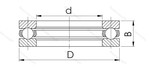 Упорный шариковый подшипник 8112 (51112) в Владивостоке