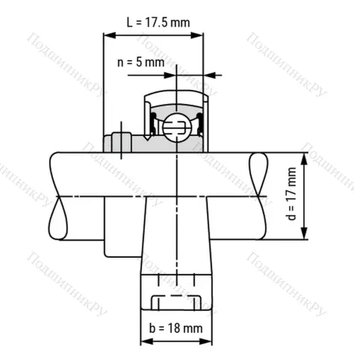 Подшипниковый узел SS-KP 003-ST - Вал: 17 мм от производителя  LPZ