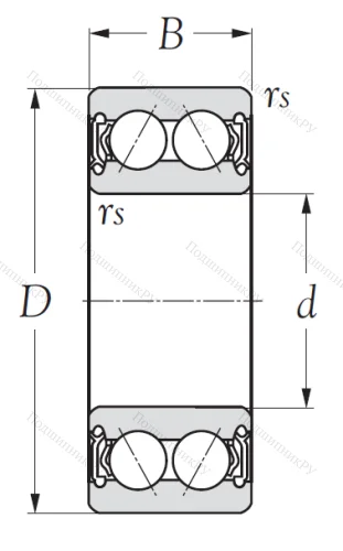 Двухрядный шариковый подшипник 5307 ZZ от производителя  KSM