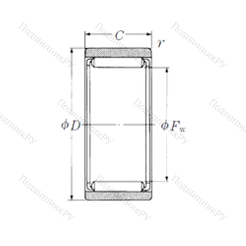Подшипник игольчатый радиальный RNAF 284016