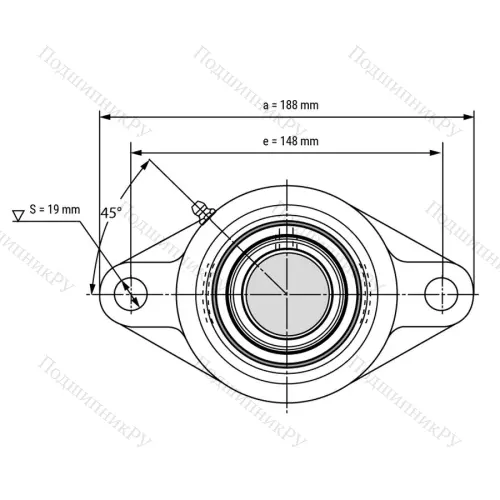 Подшипниковый узел UCFL 209 - Вал: 45 мм от производителя  LPZ