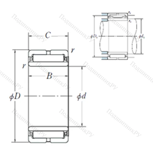 Подшипник игольчатый радиальный NA 4904