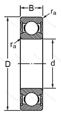 Шариковый однорядный подшипник 1000805 2RS (6805 2RS) в Владивостоке