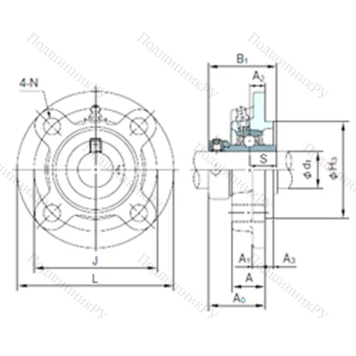 Подшипниковый узел шариковый радиальный UGFC 205