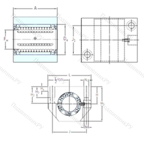 Подшипник шариковый линейный LUND 16-2LS