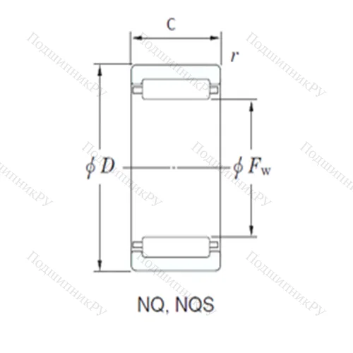 Подшипник игольчатый радиальный NQ 24/12