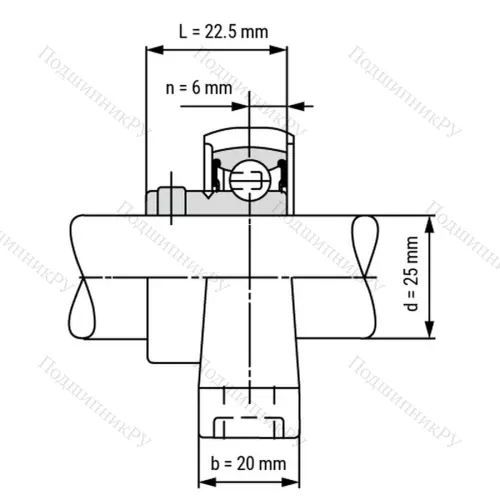 Подшипниковый узел SS-KP 005-ST - Вал: 25 мм от производителя  LPZ