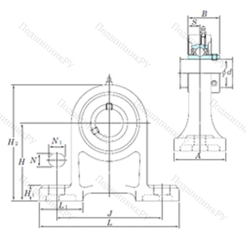 Подшипниковый узел шариковый радиальный UCPH 209-27 от производителя  KOYO