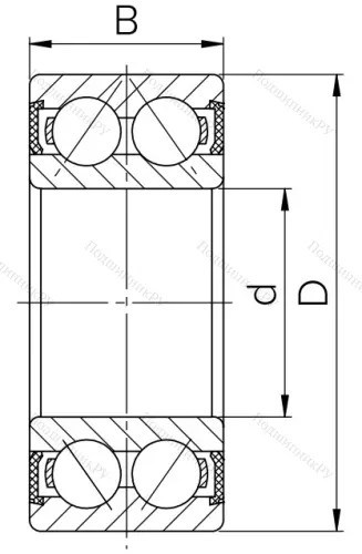 Двухрядный шариковый подшипник 1508 2RS E (2208 2RSTN) в Владивостоке