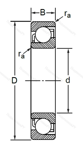 Радиально-упорный шариковый подшипник 7308 BM (66308 Л ГОСТ) в Владивостоке