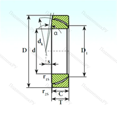 Подшипник скольжения сферический GAC 75 CP от производителя  ISB