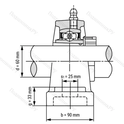 Подшипниковый узел UKP 313+H 2313 - Вал: 60 мм от производителя  LPZ