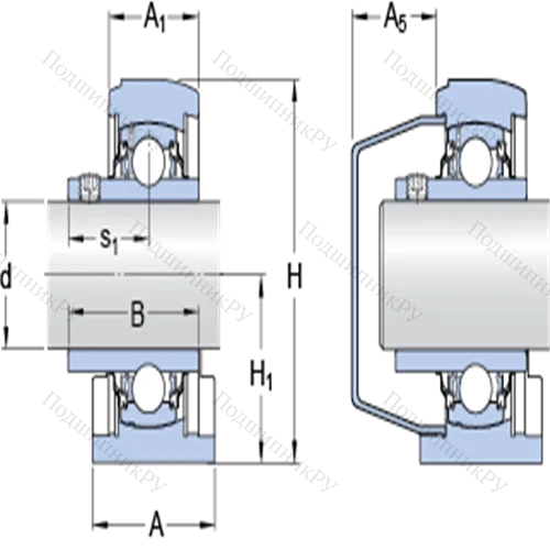 Стационарные подшипниковые узлы типа Y (литой корпус с коротким основанием, крепление стопорными винтами) SYFWK 1.1/4 ALTA