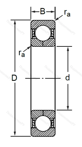 Радиально-упорный шариковый подшипник QJ 306 M (176306 Л ГОСТ) в Владивостоке