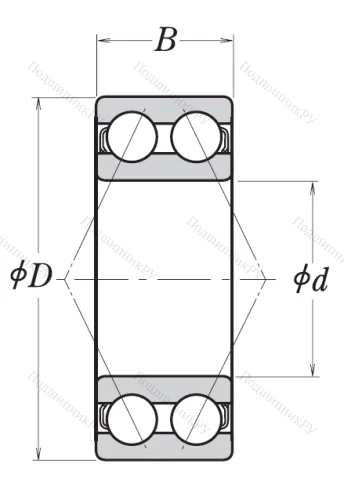 Двухрядный шариковый подшипник 3304 B 2RSRTNG C 3 от производителя  NSK