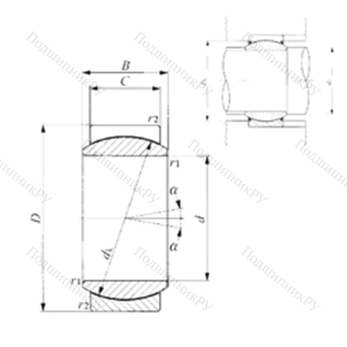 Подшипник скольжения сферический GE 30EC