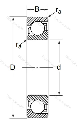 Радиально-упорный шариковый подшипник 7309 C/DB (236309 Е ГОСТ) в Владивостоке