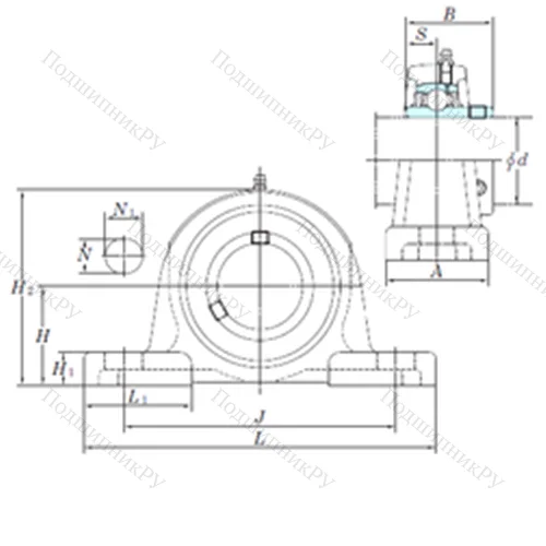 Подшипниковый узел шариковый радиальный UCP 215-47 от производителя  KOYO