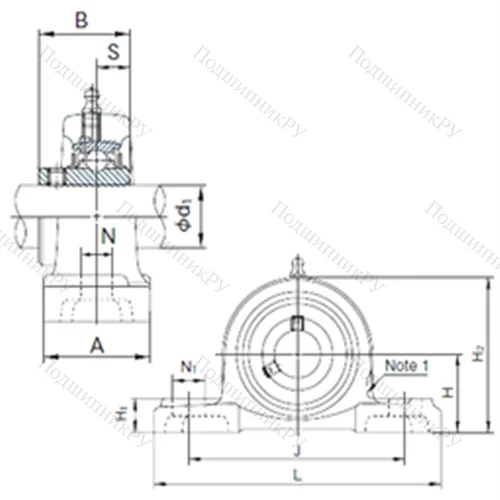 Подшипниковый узел шариковый радиальный UCPX 10 от производителя  NACHI