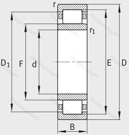 Роликовый цилиндрический подшипник NU 2211 E XL TVP 2 от производителя  FAG