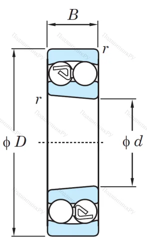 Двухрядный шариковый подшипник 1206 K от производителя  KOYO