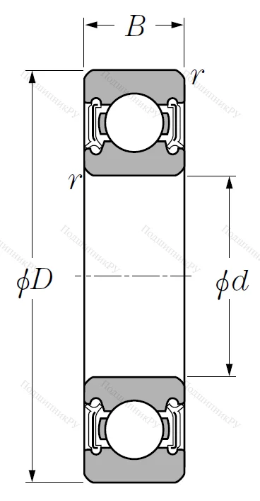 Однорядный шариковый подшипник 6212 LLU/2A CM