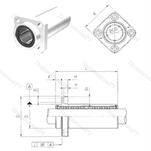 Подшипник шариковый линейный LMKP 25L