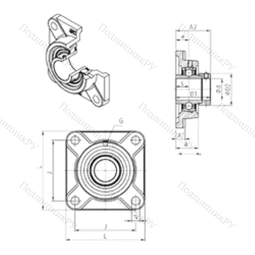 Подшипниковый узел шариковый радиальный EXF 310