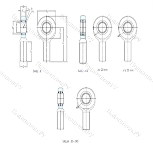 Подшипник скольжения сферический SAL 60ES-2RS от производителя  SKF
