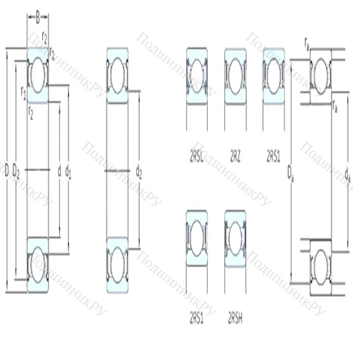 Подшипник шариковый радиальный 6300-Z от производителя  SKF