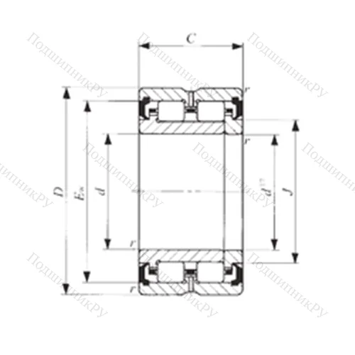 Подшипник роликовый радиальный NAU 4912UU