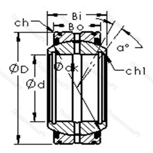 Подшипник скольжения сферический GEK 50XS-2RS от производителя  AST