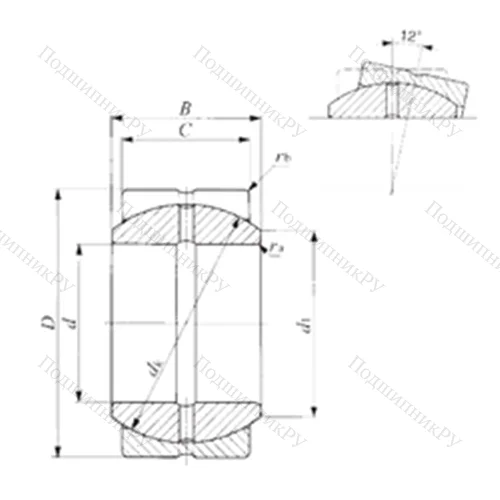 Подшипник скольжения сферический SBB 10