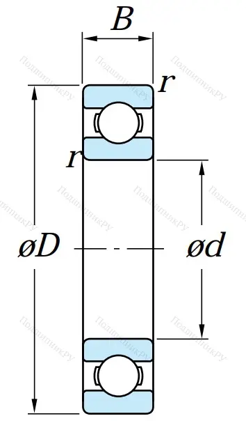 Однорядный шариковый подшипник 6017 C 3