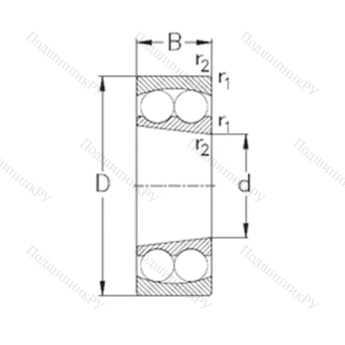 Подшипник шариковый радиальный самоцентрирующийся 2307-K