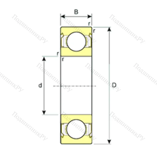 Подшипник шариковый радиальный SS 6008-2RS