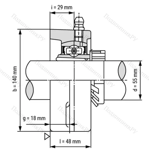 Подшипниковый узел UKFL 212+H 2312 - Вал: 55 мм от производителя  LPZ