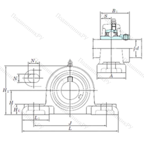 Подшипниковый узел шариковый радиальный NAPK 207-20 от производителя  KOYO