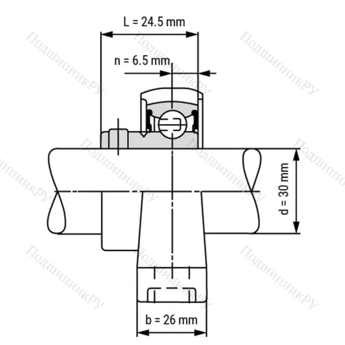 Подшипниковый узел SS-KP 006-ST - Вал: 30 мм от производителя  LPZ