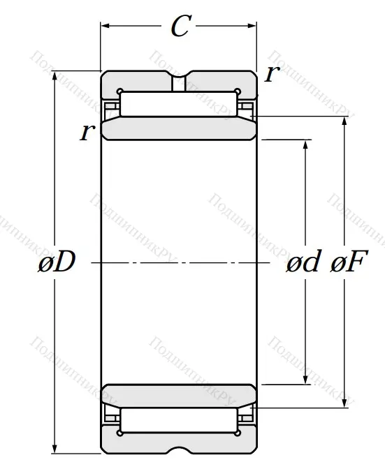 Игольчатый подшипник NA 5905