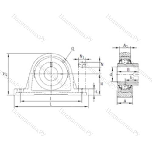 Подшипниковый узел шариковый радиальный RASEL 30-N