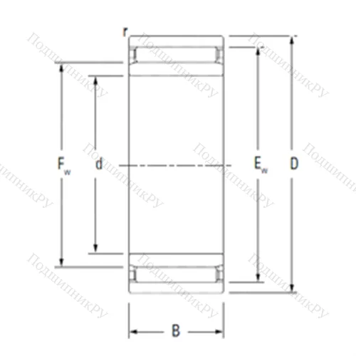 Подшипник игольчатый радиальный NAO 35X 50X 34