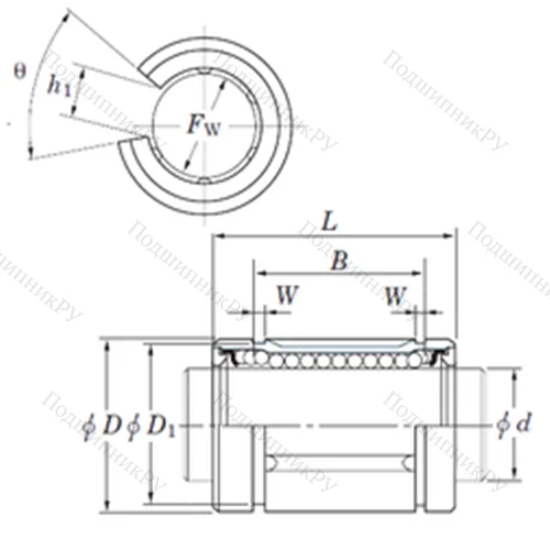 Подшипник шариковый линейный SDE 10OP