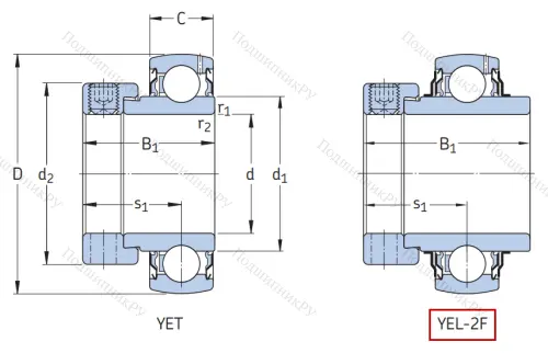 Корпусный подшипник YEL 204-2F в Владивостоке