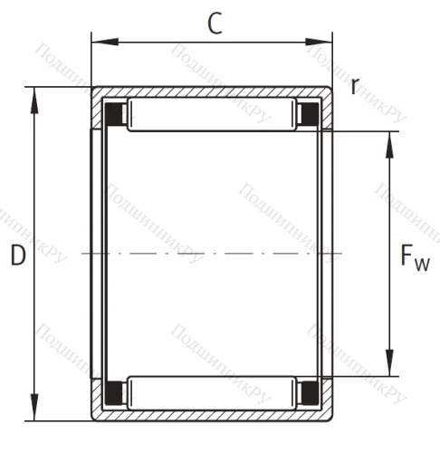 Игольчатый подшипник HK 0808 B от производителя  INA