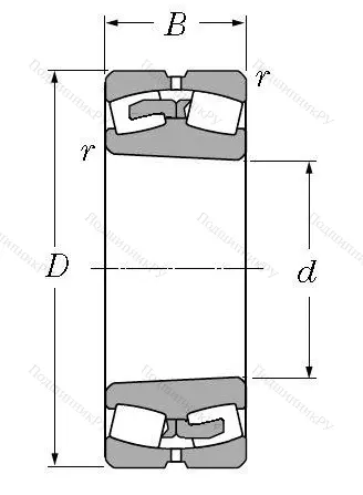 Сферический роликовый подшипник с конической посадкой на вал 113611 АМН (22311 KMBW 33) в Владивостоке